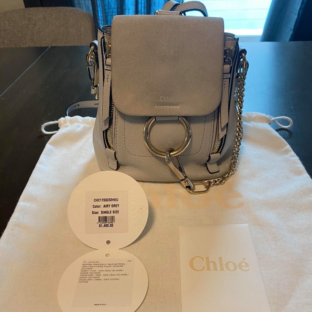 Chloe Faye Mini Backpack in Airy Grey